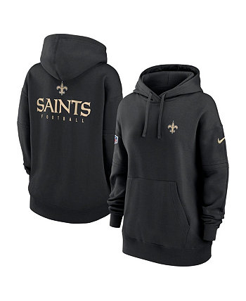 Женский флисовый пуловер с капюшоном New Orleans Saints 2023 Sideline Club черного цвета Nike