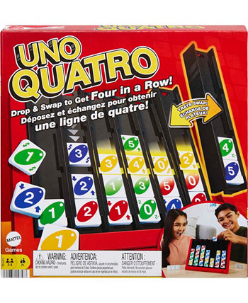 UNO Quatro Game, Adult, Family and Game Night Mattel