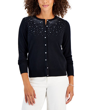 Petite Embellished Party Cardigan, Created for Macy's J&M Collection