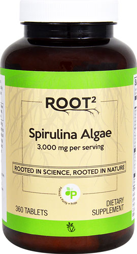 Спирулина, Натуральные Водоросли - 3000 мг - 360 таблеток - Vitacost-Root2 Vitacost-Root2