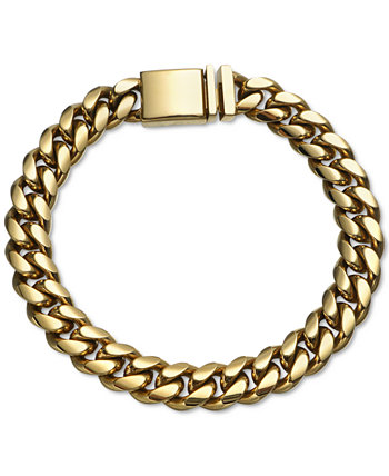 Браслет Cuban Link из нержавеющей стали с ионным покрытием золотого цвета, созданный для Macy's Esquire Men's Jewelry