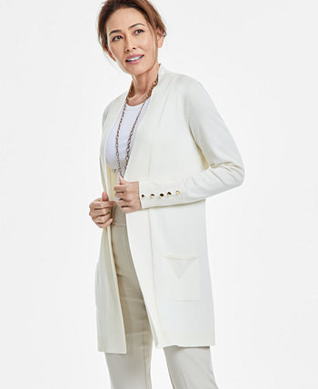 Women's Button-Sleeve Flyaway Cardigan, Exclusively at Macy's J&M Collection