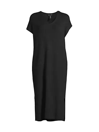 Женское Повседневное платье Eileen Fisher Wool V-Neck Midi Eileen Fisher