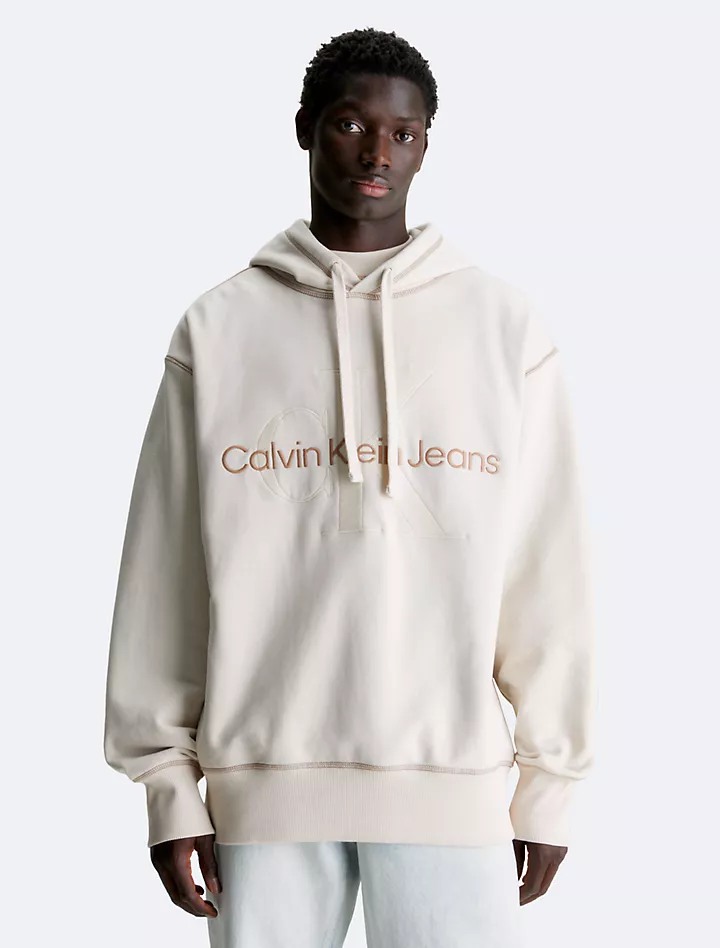 Флисовая толстовка с тисненым логотипом Monogram Calvin Klein
