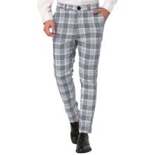 Men's Plaid Dress Pants Casual Slim Fit Checkered Business Trousers Lars Amadeus