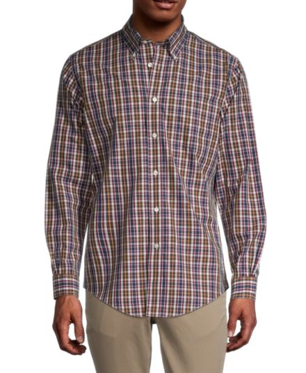 Клетчатая рубашка на пуговицах Regent-Fit Brooks Brothers