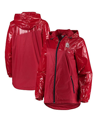Женская красная куртка с капюшоном St. Louis Cardinals с двойным покрытием и молнией во всю длину G-III