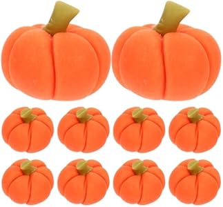 LOGOFUN 10pcs Miniature Pumpkin Decorations Dollhouse Pumpkin Ornaments 1:12 Scale Pumpkin Model for Dollhouse Fall Thanksgiving Autumn Harvest Decorations Logofun