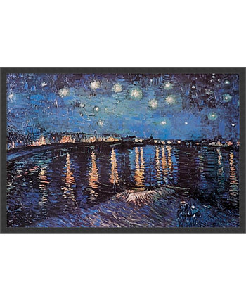 Звездный свет над Роной Винсента Ван Гога - Художественный принт в рамке Amanti Art