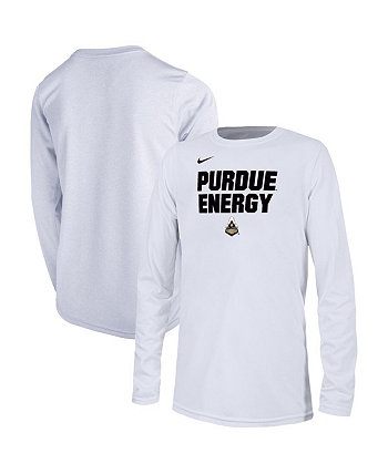 Big Boys White Purdue Boilermakers 2024 On-Court Bench Energy T-shirt Nike