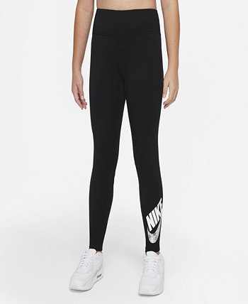 Леггинсы с рисунком в стиле спортивной одежды для больших девочек, большие размеры Nike