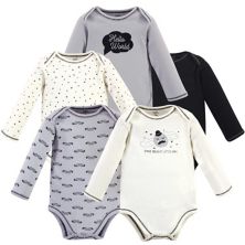 Touched by Nature Baby Boy Organic Cotton Long-Sleeve Bodysuits 5pk, Mr. Moon Touched by Nature
