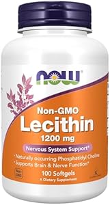 NOW Foods Supplements, Lecithin 1200 mg with naturally occurring Phosphatidyl Choline, 100 Softgels (Мягкие капсулы) NOW Foods