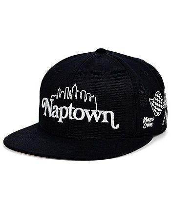 Мужская черная регулируемая шапка Indianapolis Skyline Snapback Snapback Rings & Crwns