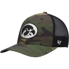 Men's '47 Camo/Black Iowa Hawkeyes Team Logo Trucker Snapback Hat Unbranded