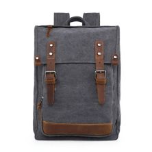 Tsd Brand Discovery Canvas Leather Backpack TSD BRAND