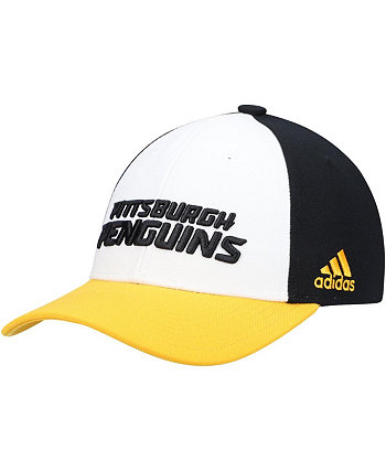 Белая мужская регулируемая шляпа для раздевалки Pittsburgh Penguins Adidas