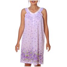 Women's Floral Sleeveless Embroidered Nightgown Yafemarte