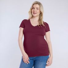 Женская Футболка Motherhood Maternity Side Ruched V-Neck Tee Motherhood