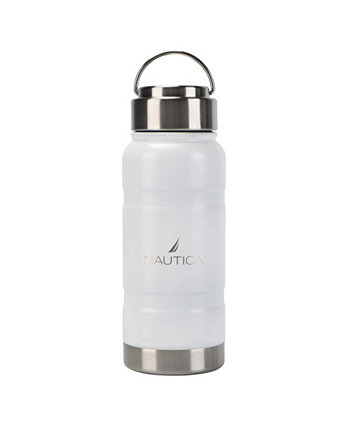 Бутылка для воды с двойными стенками Bow с завинчивающейся крышкой и подъемной ручкой в стиле фляги, 18,5 унций Nautica