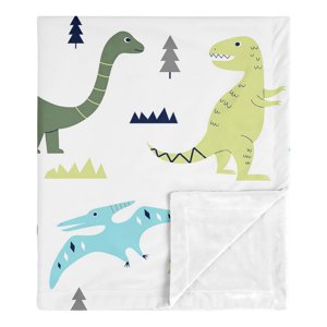 Sweet Jojo Designs Mod Dinosaur Blue Green and Grey Baby Security Blanket Sweet Jojo Designs