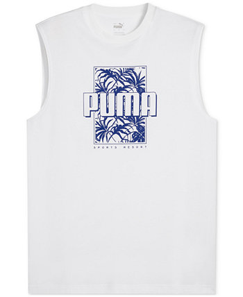 Men's ESS+ Palm Resort Logo Graphic Sleeveless T-Shirt PUMA