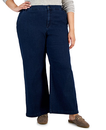 Джинсы больших размеров с высокой посадкой и широкими штанинами, созданные для Macy's Style & Co