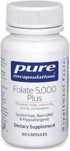 Pure Encapsulations - Folate 5,000 Plus - Activated Folate, Vitamin B12 and B6 Combination - 60 Capsules Pure Encapsulations