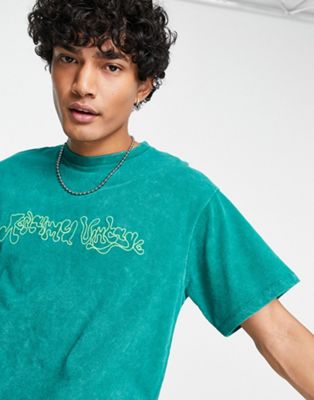 Темно-зеленая футболка с волнистым логотипом Reclaimed Vintage Reclaimed Vintage