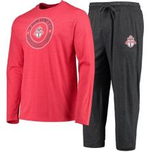 Мужская футболка с длинным рукавом и брюки Concepts Sport Red/Black Toronto FC Meter Sleep Set Unbranded