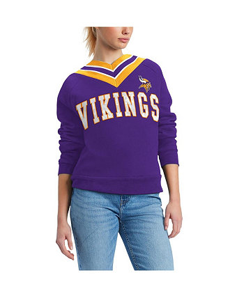 Women's Purple Minnesota Vikings Heidi Raglan V-Neck Sweater Tommy Hilfiger
