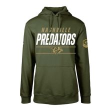 Мужская спортивная одежда оливкового цвета, флисовый пуловер с капюшоном Nashville Predators Podium LevelWear