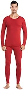 PISIQI Thermal Underwear Men Ultra-Soft Long Johns Set with Fleece Lined Base Layer Winter Skiing Warm Top & Bottom PISIQI