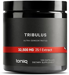 Toniiq Ultra High Strength Tribulus Capsules - 95% Saponins - 1300mg Concentrated Extract Formula - 120 Caps Toniiq