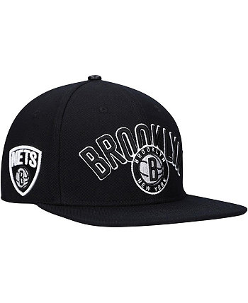 Мужская черная бейсболка Brooklyn Nets с логотипом Wordmark Snapback Pro Standard