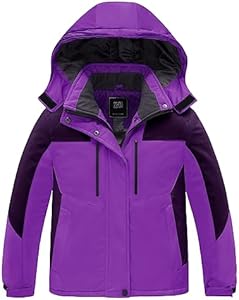 ZSHOW Girls' Ski Jacket Waterproof Fleece Raincoat Windproof Warm Winter Coat with Detachable Hood Zshow