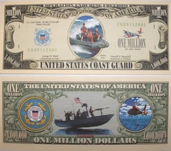 Set of 10 Bills-US Coast Guard Million Dollar Bill American Art Classics