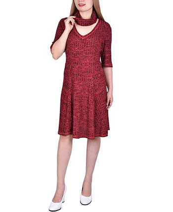 Женское платье в рубчик с рукавами до локтя и подходящим покрытием для лица / повязкой на голову NY Collection