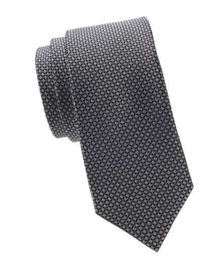 Шелковый галстук с геометрическим рисунком Saks Fifth Avenue