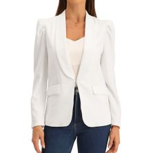 Work Office Blazers For Women's 2024 Shawl Collar Puff Sleeve Suit Blazer Jackets ALLEGRA K