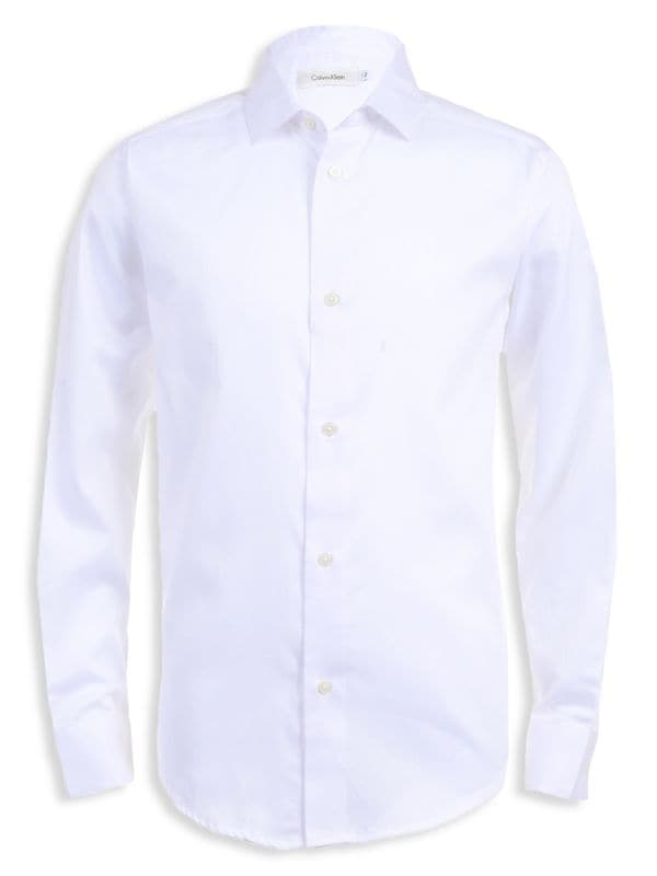 Атласная классическая рубашка для мальчика Calvin Klein