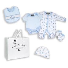 Baby Boys Blue Toys 5 Pc Layette Gift Set in Mesh Bag Rock A Bye Baby Boutique