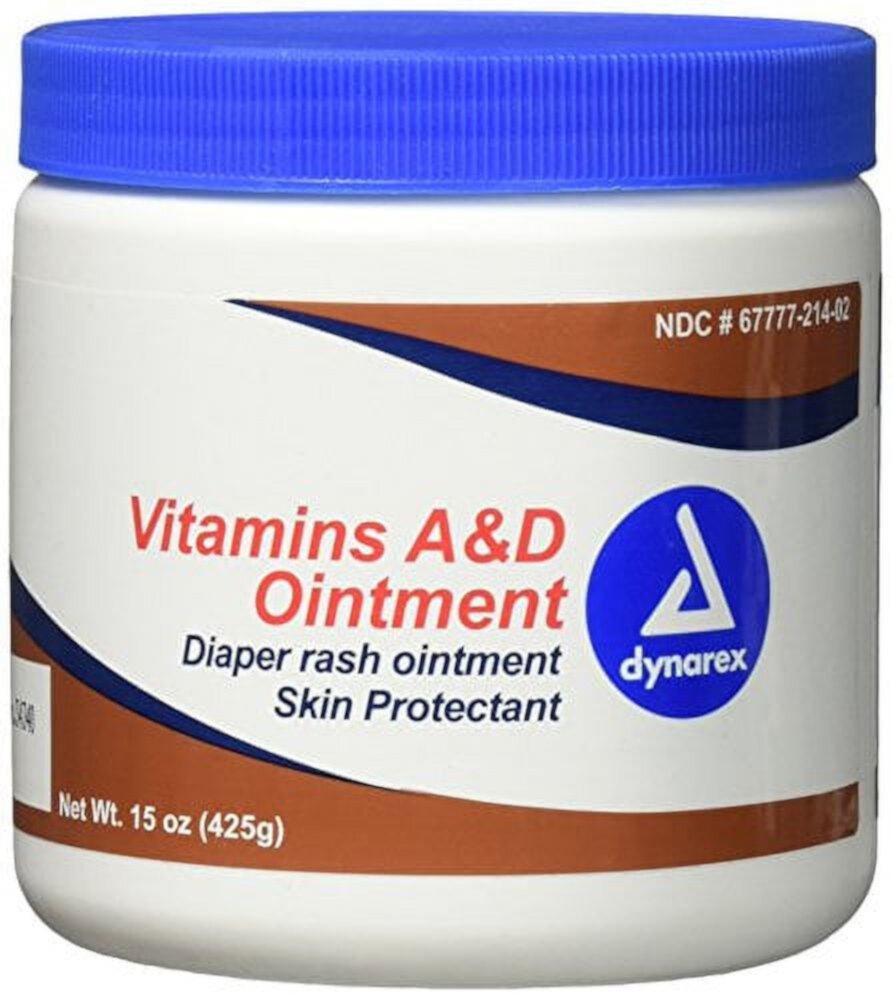 (3 pack) Dynarex Vitamin A&D Ointment, Diaper Rash Treatments, 15 oz. Jar Dynarex