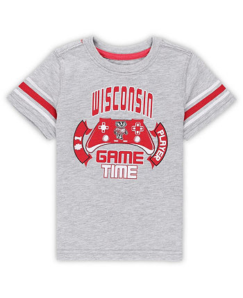 Футболка Wisconsin Badgers Gamer для мальчиков и девочек Heather Grey Wisconsin Badgers Gamer Colosseum