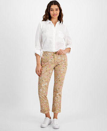 Женские брюки-чиносы с цветочным принтом Ditsy Hampton с подвернутыми манжетами Tommy Hilfiger