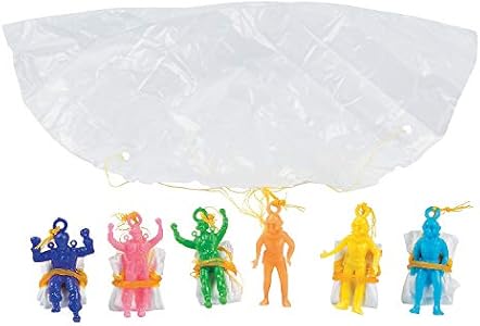 Fun Express - Mini Vinyl Paratroopers (6dz) - Toys - Character Toys - Wind Ups & Paratroopers - Valentine's Day Party Favors - 72 Pieces Fun Express