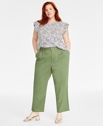 Прямые брюки-чинос со складками больших размеров, созданные для Macy's On 34th