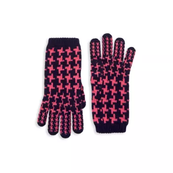 Кашемировые перчатки с узором «гусиные лапки» Rosie Sugden