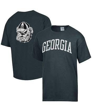 Мужская темно-серая футболка с потертостями Georgia Bulldogs Vintage Arch 2-Hit Comfortwash