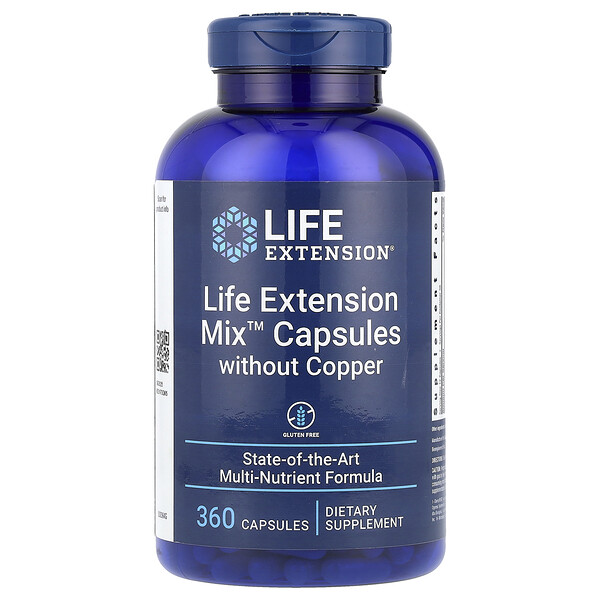 Mix Capsules (Капсулы) without Copper, 360 Capsules Life Extension